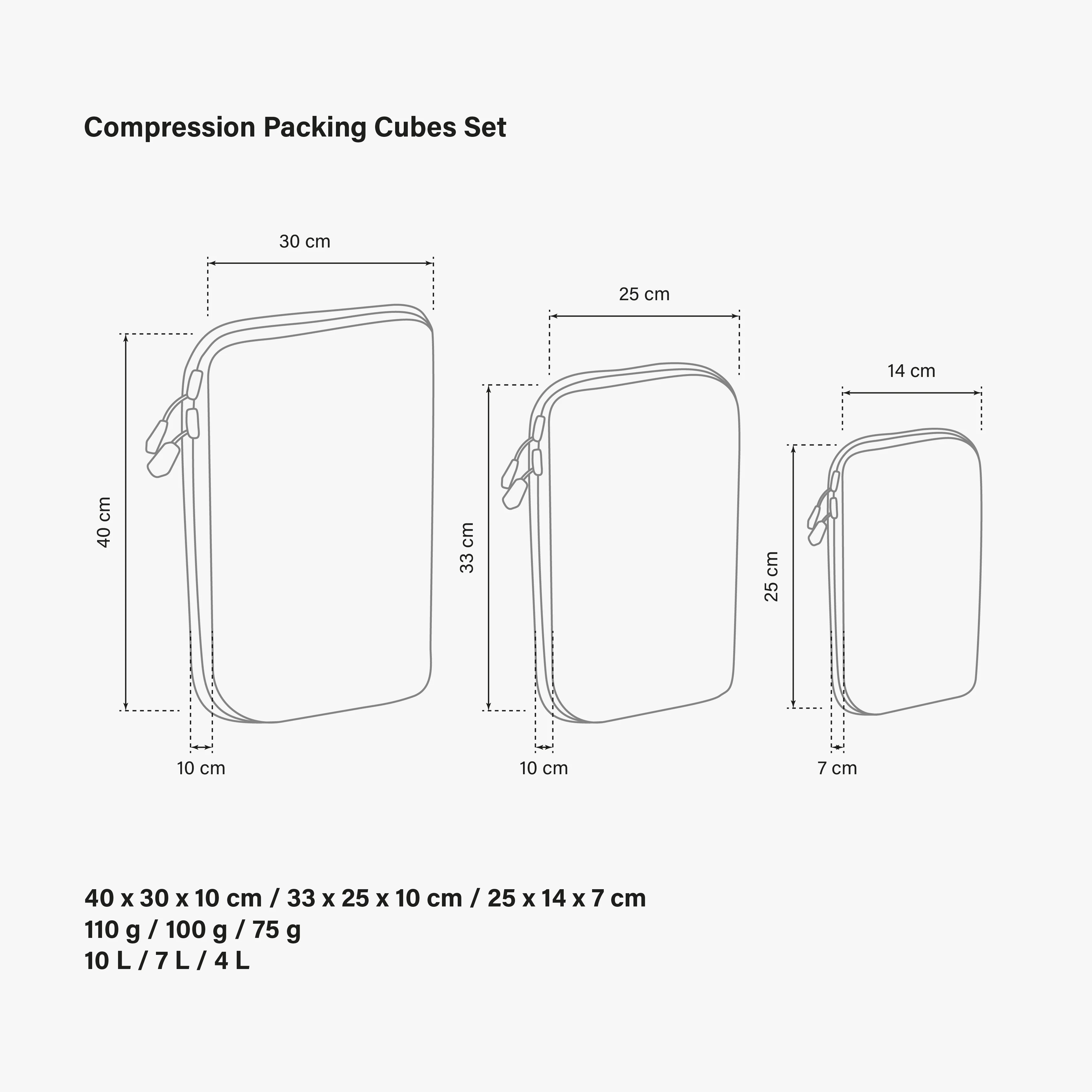 COMPRESSION PACKING CUBES SET X 3 - Image 7
