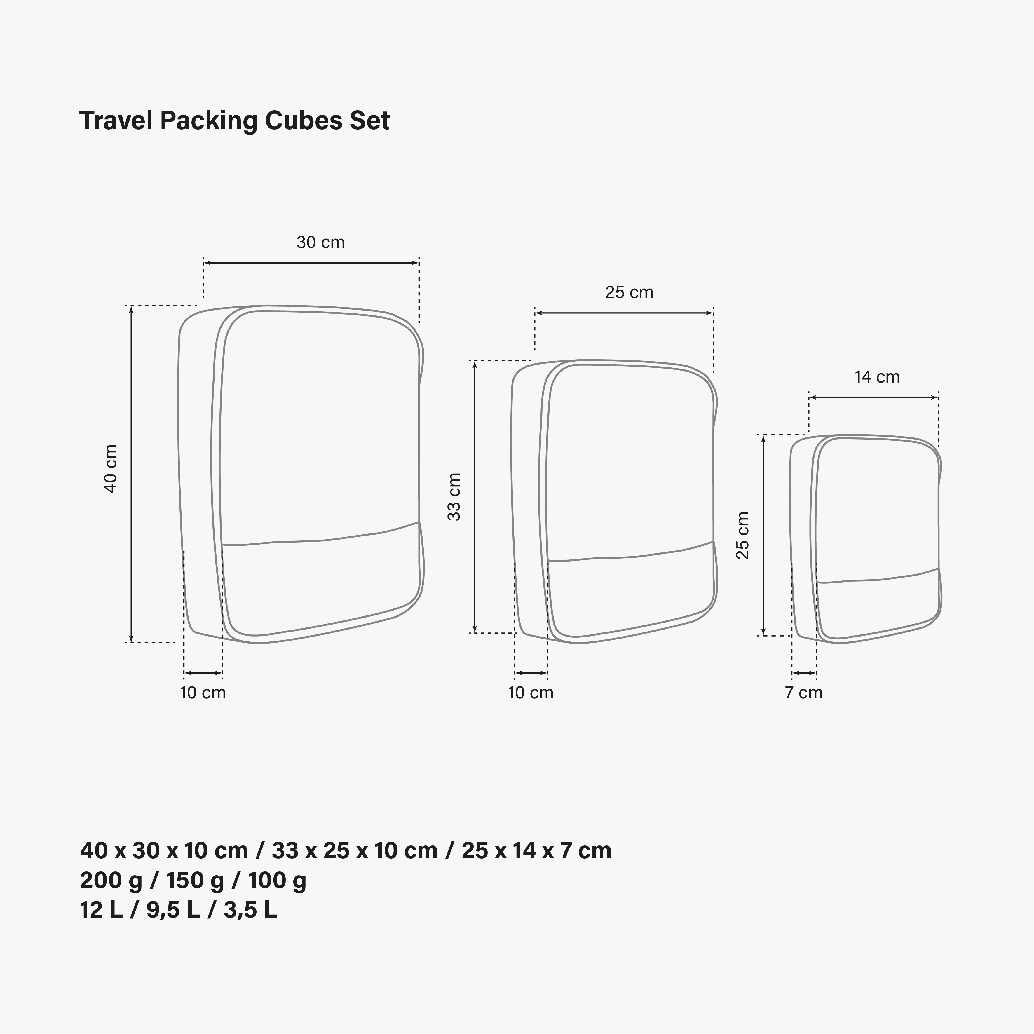 TRAVEL PACKING CUBE SET X 3 - Image 5